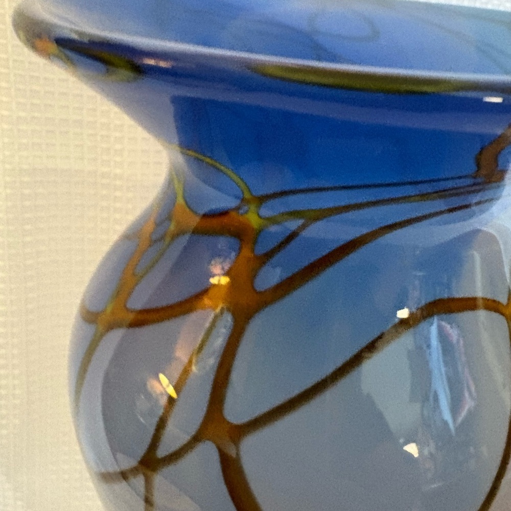 Scott Simmons Sunrise Glassworks Signed Hand-Blown Art Glass Vase 11” - Picture 3 of 15